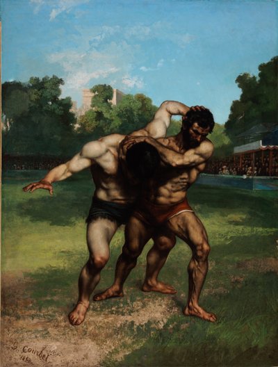 The Wrestlers by Gustave Courbet